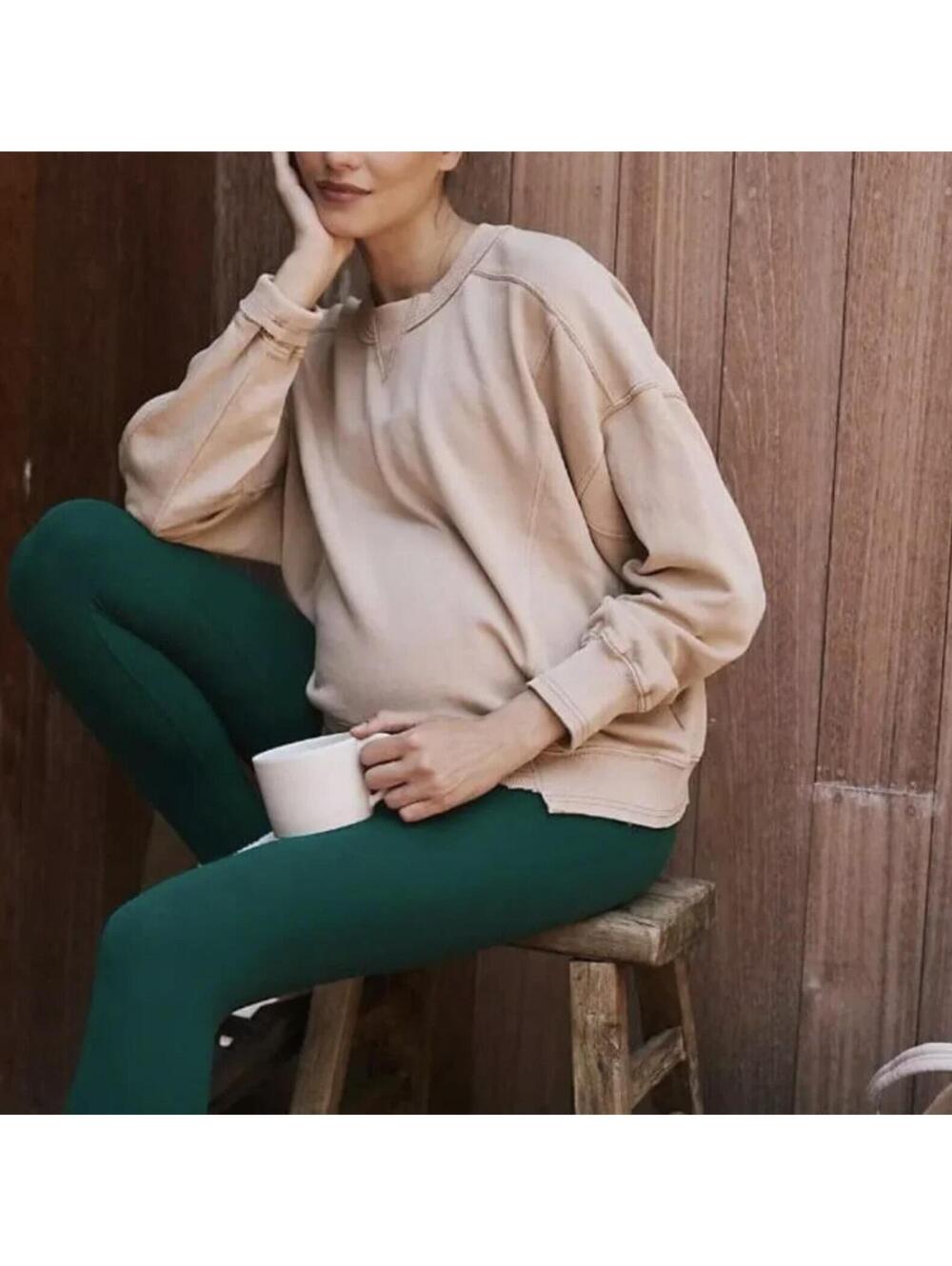 Free People Movement x Hatch Intercept Maternity Sweatshirt Desert Sand S NWT